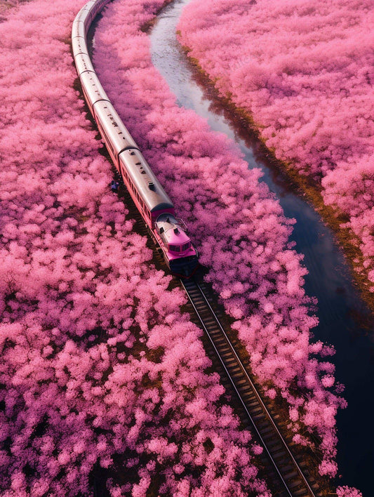 Romantic Train illustration|Wall Art Decor|Wall Art Print |Wall Decorative Arts|Gifts for children,bedroom livingroom,kidsroom|PRINTABLE Art |Digital Download