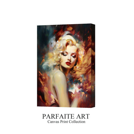 Monroe,Hand Painted Colorful Decorative Canvas Artwork,Moody Wall Decor,Cotton Gloss Canvas Living Room Decor,High-Quality Waterproof Decorative Canvas Art