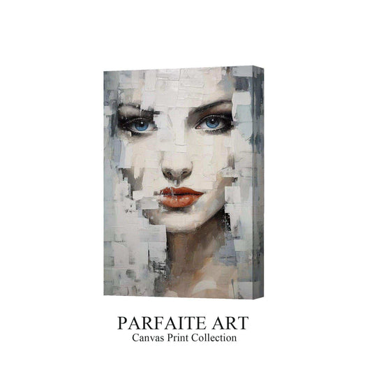 Abstract portrait,Paintings portrait paintings,Modern canvas artwork,Moody Wall Decor,Portrait of a lady,Framed canvas prints black NO Frame