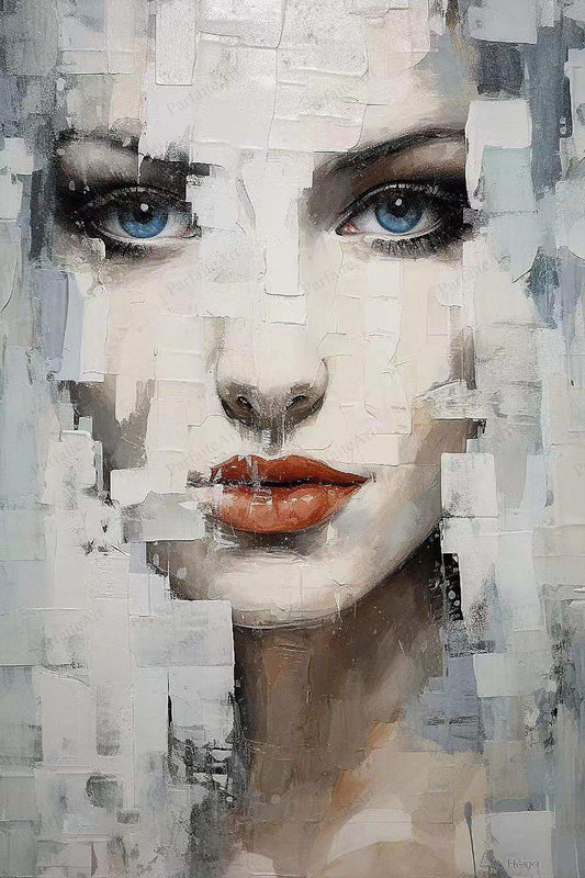 Abstract portrait,Paintings portrait paintings,Modern canvas artwork,Moody Wall Decor,Portrait of a lady,Framed canvas prints