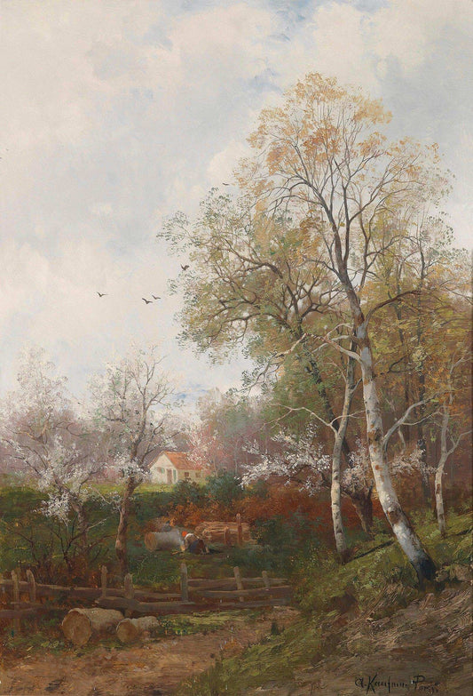 Landscape Canvas Painting Prints,World Famous Paintings Series,Moody Wall Decor,High-Quality Waterproof Decorative Canvas Art, Hotel Aisle Living Room Home Decor Art, Giclée Printing Technique