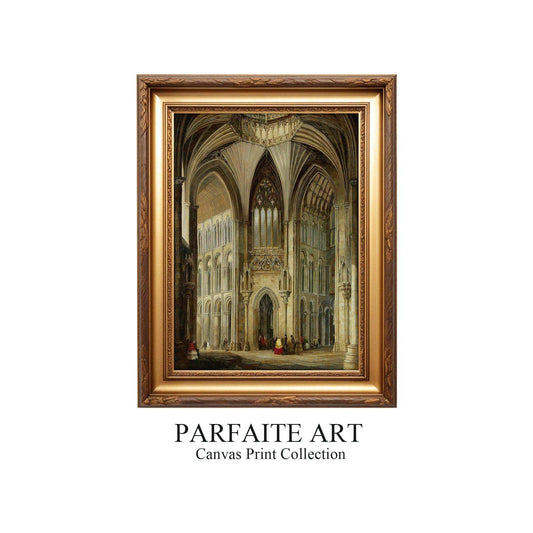 Architectural, Landscape Decorative Painting,Vintage Canvas Painting Prints,World Famous Paintings Series,Moody Wall Decor,High-Quality Waterproof Decorative Canvas Art,Hotel Aisle Living Room Home Decor Art,Giclée Printing Technique