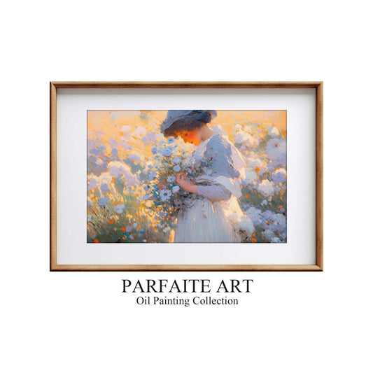 Impressionist Elegance: Timeless Woman Portrait - Vintage Wall Art Canvas for Home & Dining Decor,Digital Download file