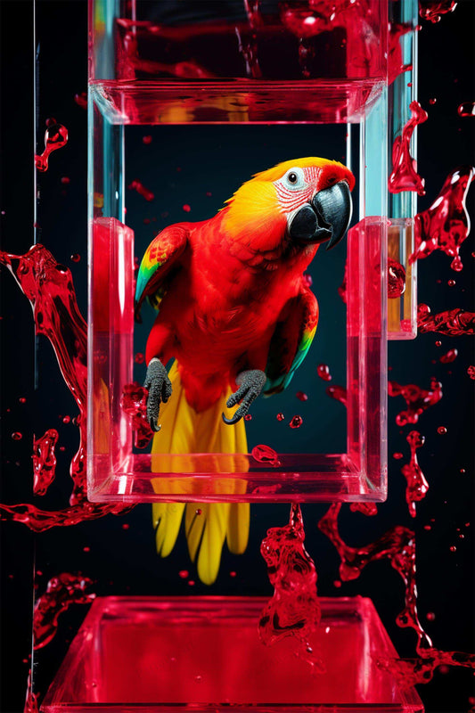 a man is working on a red train