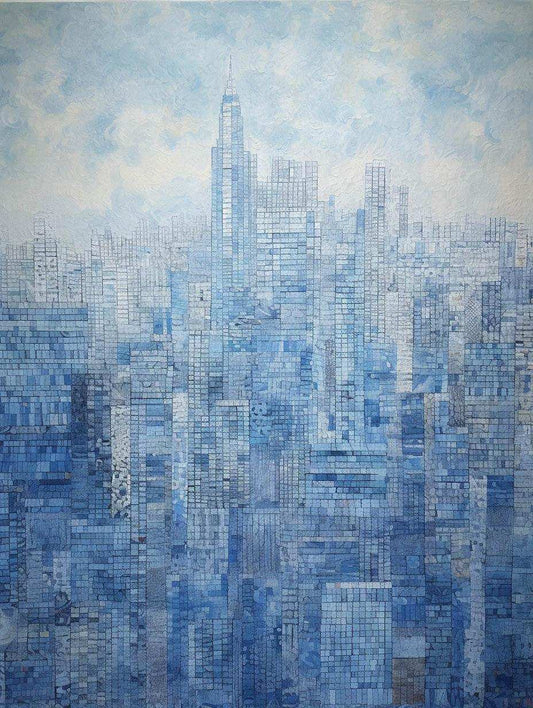 a large body of water with a city skyline in the background