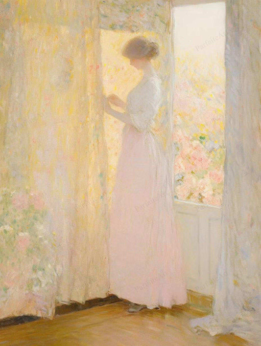 Impressionist Woman,Hand Painted Colorful Decorative Canvas Artwork,Moody Wall Decor,Cotton Gloss Canvas Living Room Decor,High-Quality Waterproof Decorative Canvas Art