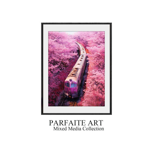 Romantic Train illustration|Wall Art Decor|Wall Art Print |Wall Decorative Arts|Gifts for children,bedroom livingroom,kidsroom|PRINTABLE Art |Digital Download