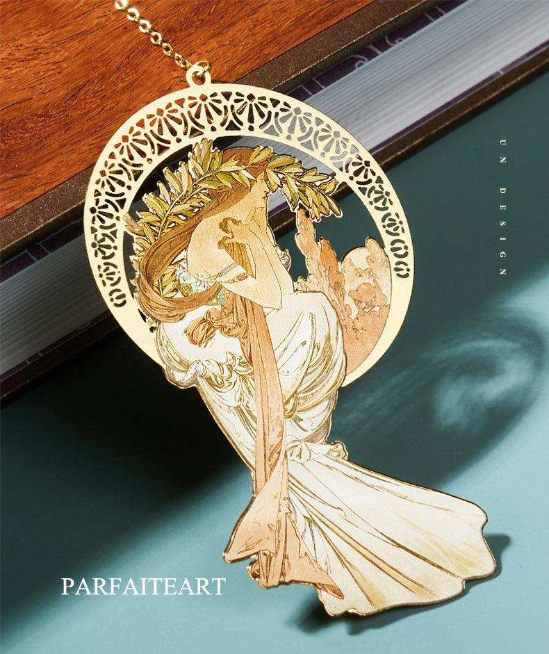 Alphonse Mucha,Gifts Metal, Bookmarker, Christmas Gifts,Alphonse mucha seasons,unique gifts 8x4.9cm 3