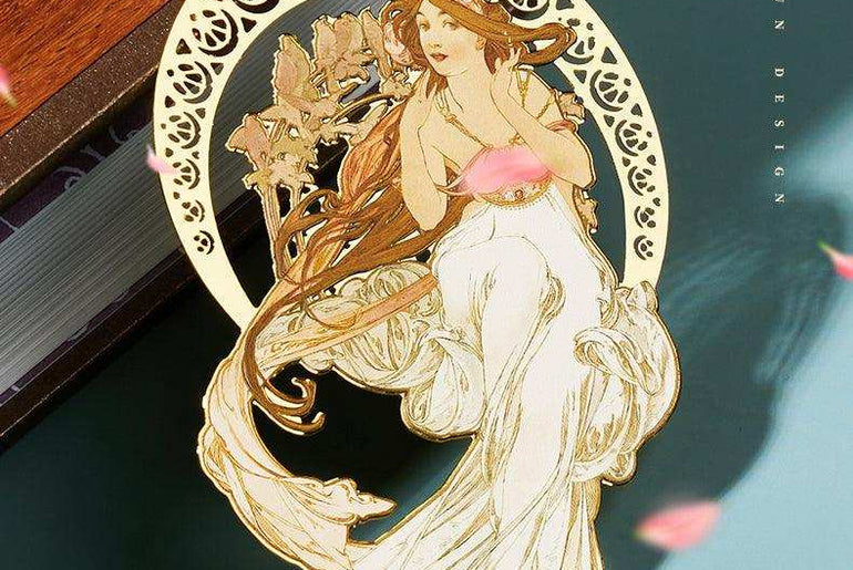 Alphonse Mucha,Gifts Metal, Bookmarker, Christmas Gifts,Alphonse mucha seasons,unique gifts 8x4.9cm 4