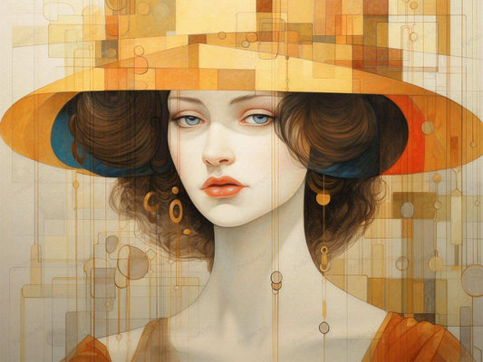 a woman wearing a hat and holding an umbrella 