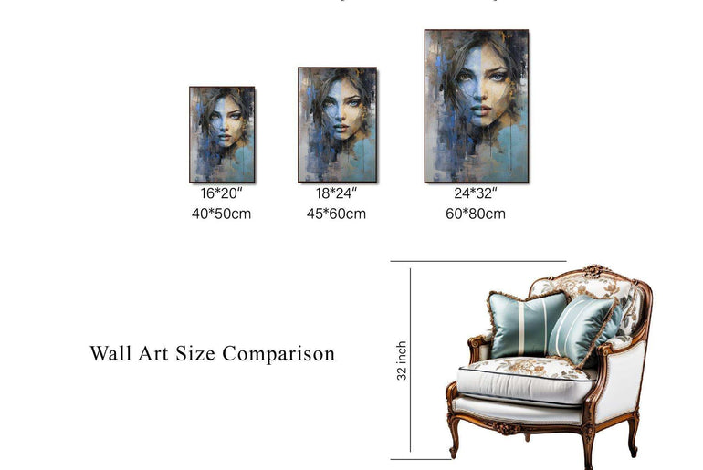 Contemporary Reflections: Elegant 'Portrait of a Lady' in Modern Canvas Artwork - Framed Canvas Prints for Sophisticated Interiors