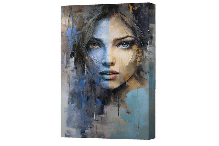 Contemporary Reflections: Elegant 'Portrait of a Lady' in Modern Canvas Artwork - Framed Canvas Prints for Sophisticated Interiors