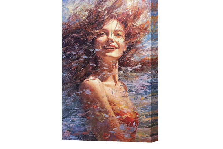 Impressionist Woman - Lively Canvas Art for Sophisticated Interiors，Framed Modern Art Print