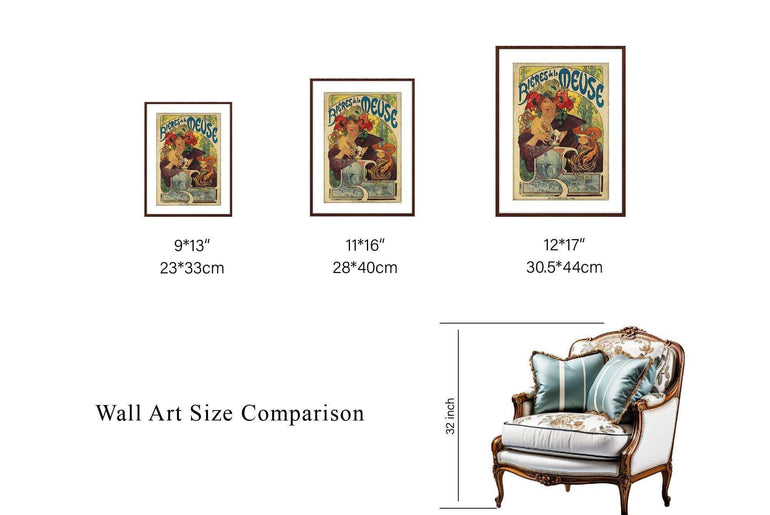 Framed fine art prints,Vintage Wall Art Print,Moody Wall Decor,Large art prints for walls,Mucha artwork,High-Quality Professional Giclee technique