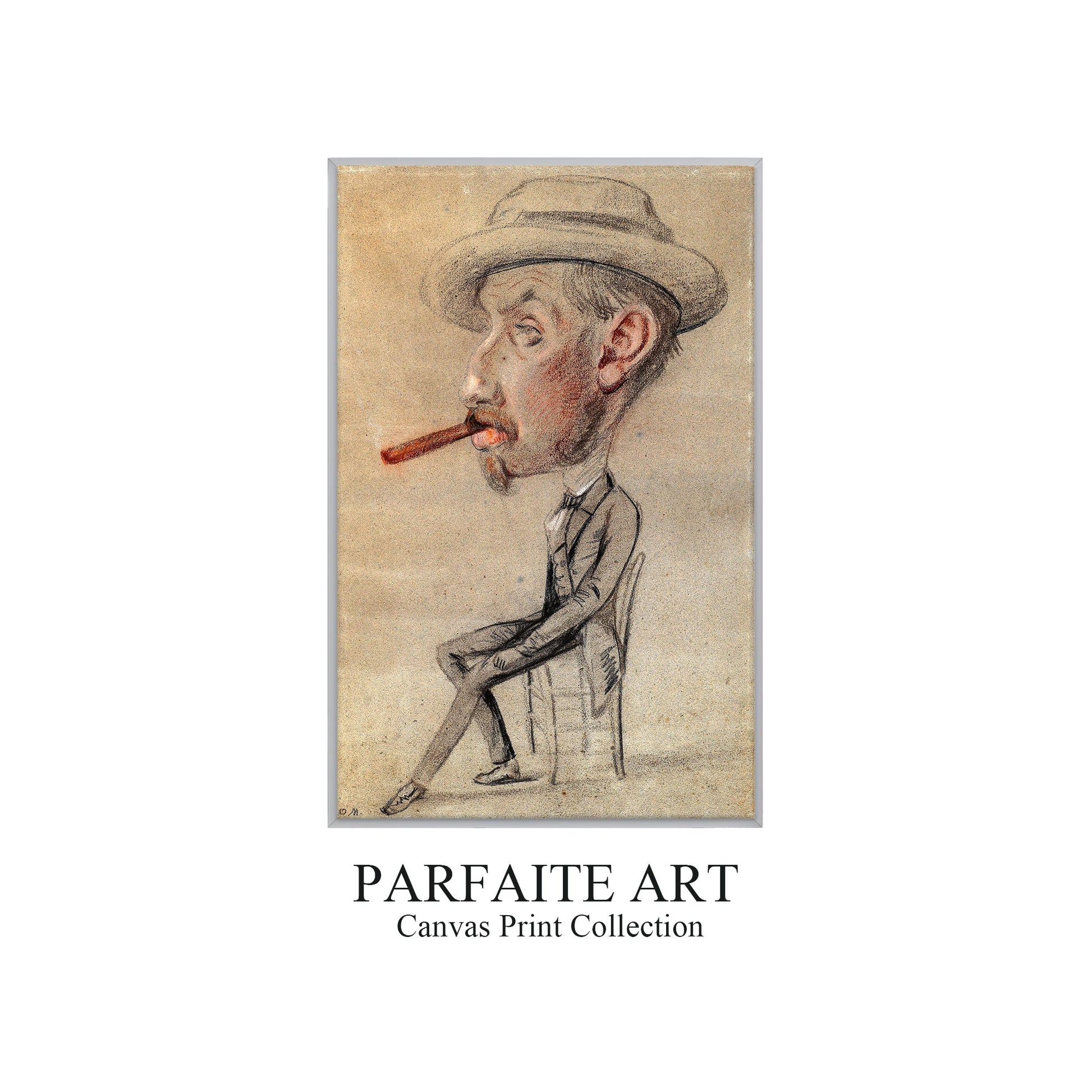 Caricature of a Man with a Big Cigar (1856) - Claude Monet