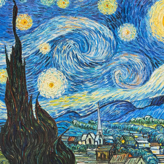 The Starry Night (1889) - Vincent van Gogh Handmade Painted