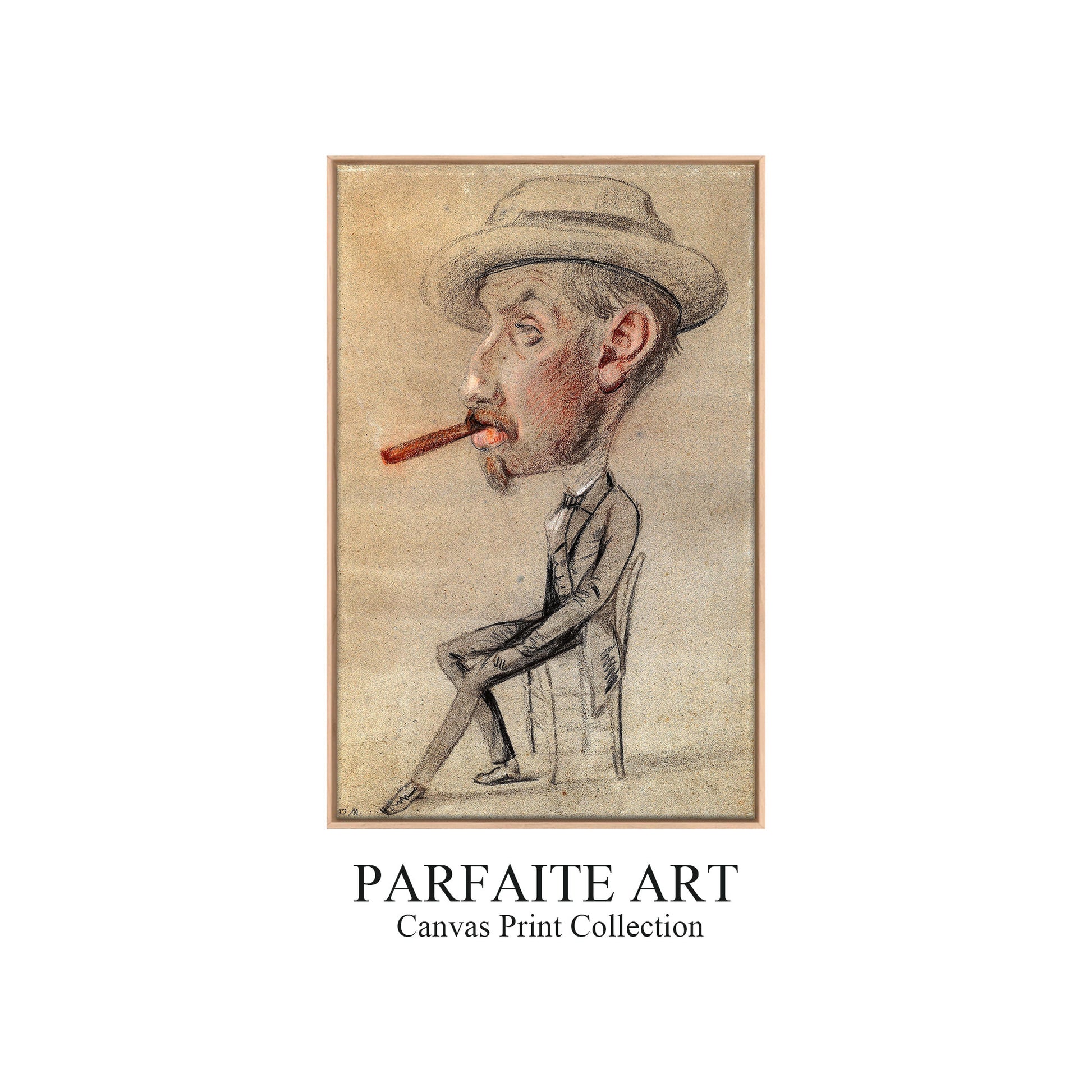 Caricature of a Man with a Big Cigar (1856) - Claude Monet