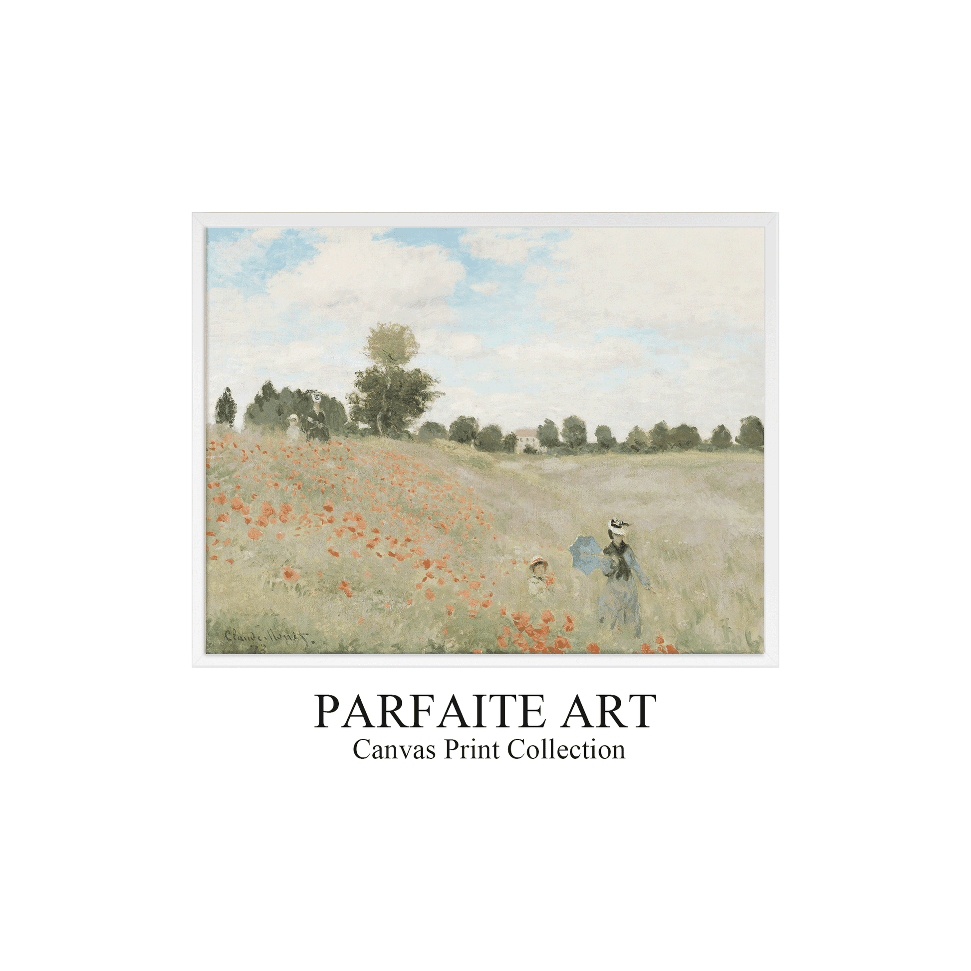 Poppy Field near Argenteuil, 1873 by Claude Monet | Impressionism Wall Art | Poppy Art | Framed Giclee Print