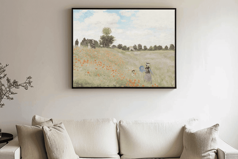 Poppy Field near Argenteuil, 1873 by Claude Monet | Impressionism Wall Art | Poppy Art | Framed Giclee Print