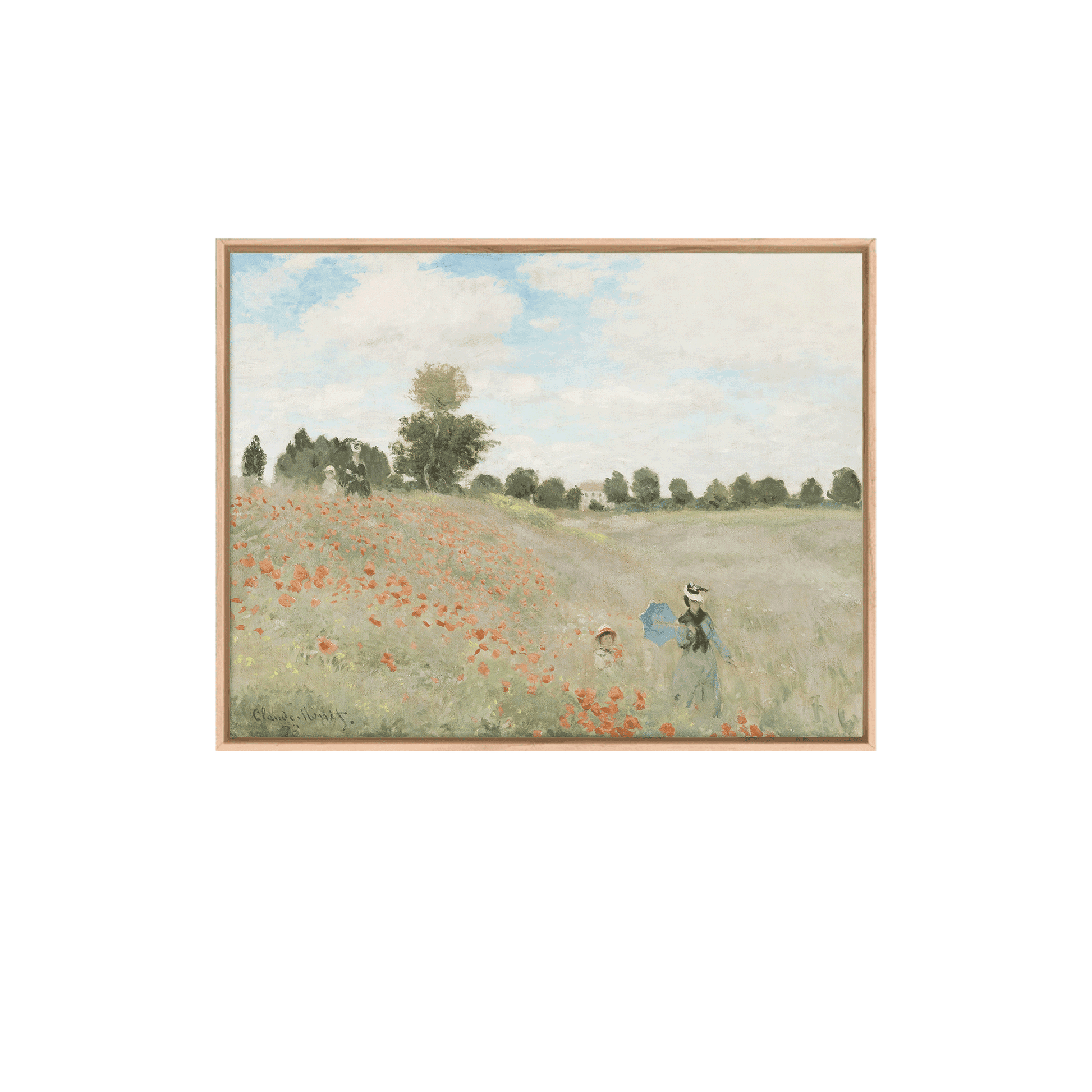 Poppy Field near Argenteuil, 1873 by Claude Monet | Impressionism Wall Art | Poppy Art | Framed Giclee Print