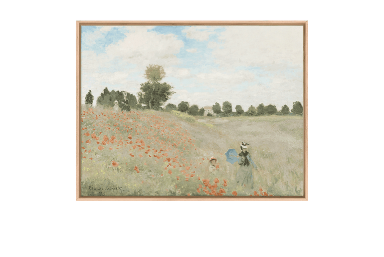 Poppy Field near Argenteuil, 1873 by Claude Monet | Impressionism Wall Art | Poppy Art | Framed Giclee Print