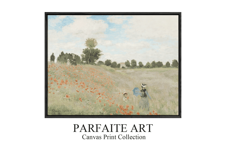 Poppy Field near Argenteuil, 1873 by Claude Monet | Impressionism Wall Art | Poppy Art | Framed Giclee Print