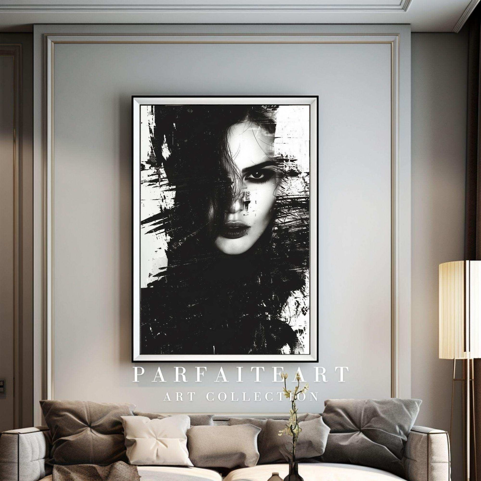 Abstract Ink Art Portrait, Fashion Art,Wall Art Prints,Digital Download Files P15