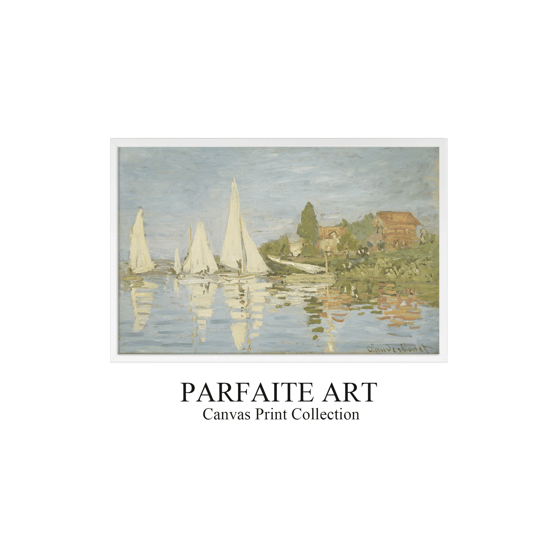 Regattas at Argenteuil, 1872 by Claude Monet | Impressionism Wall Art | Framed Giclee Print