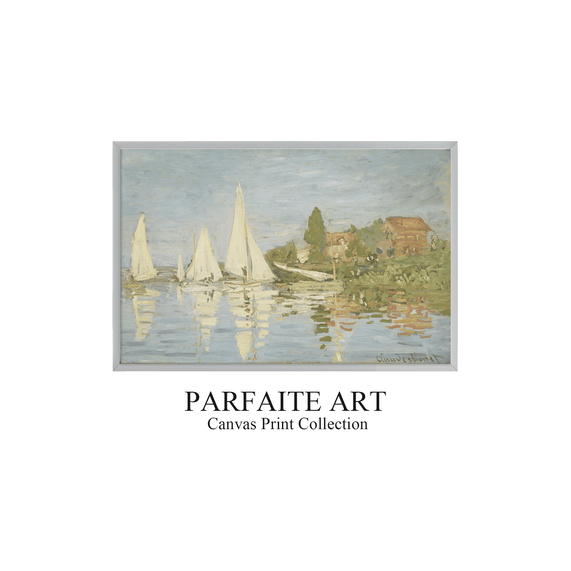 Regattas at Argenteuil, 1872 by Claude Monet | Impressionism Wall Art | Framed Giclee Print