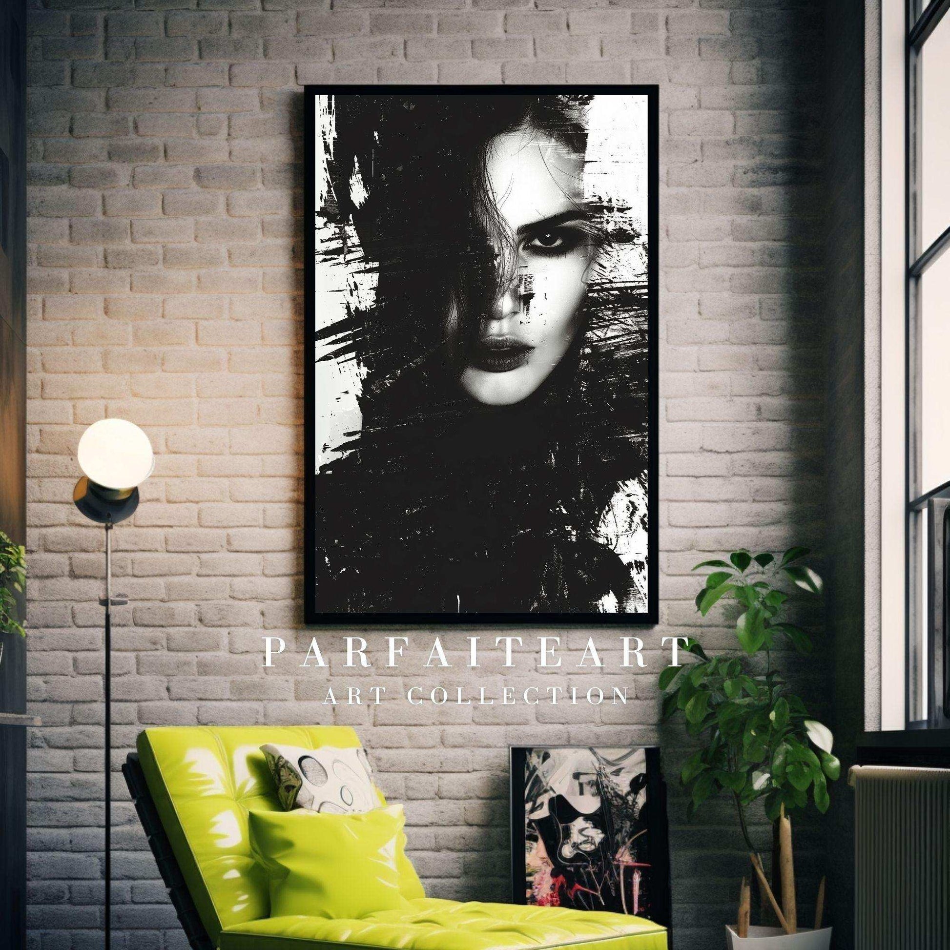 Abstract Ink Art Portrait, Fashion Art,Wall Art Prints,Digital Download Files P15