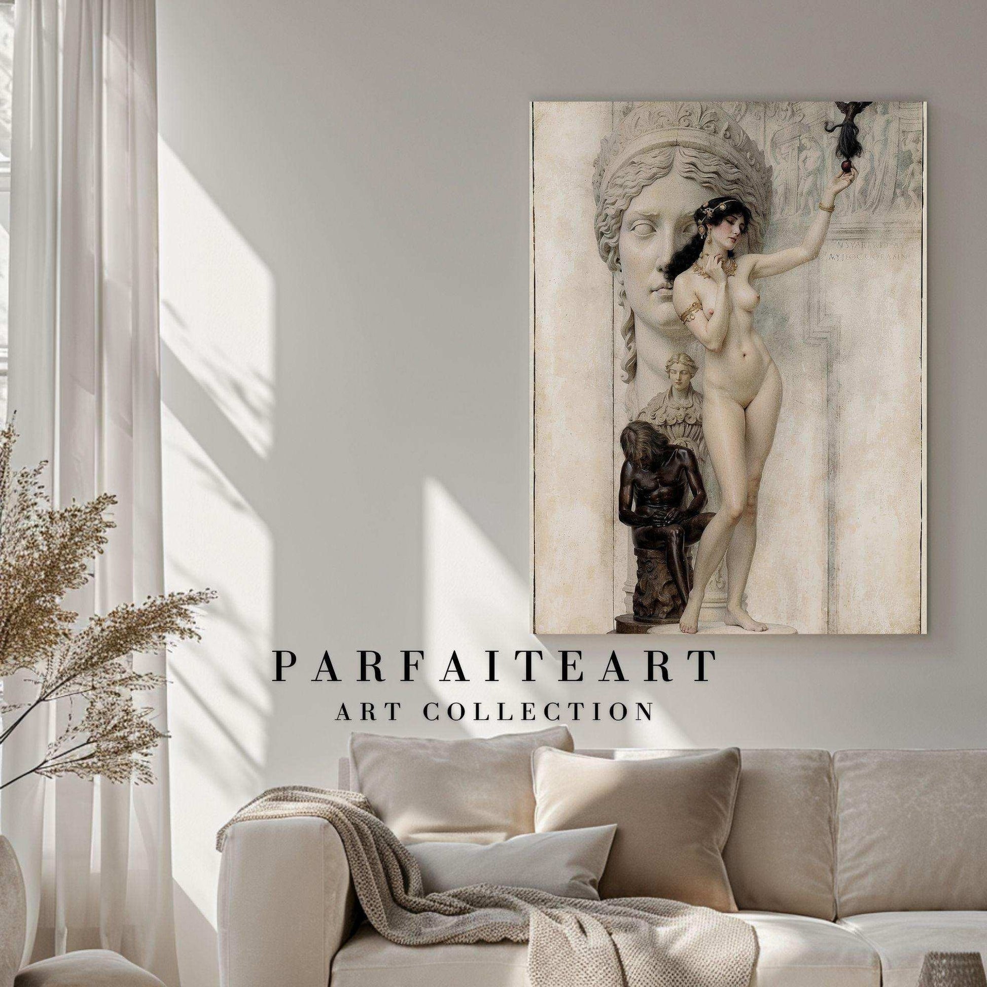 Art Nouveau Portraits, Lady's Nude on Printable Canvas,Giclée Printing #92