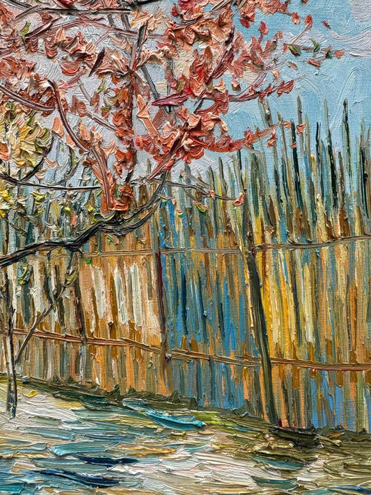 The Pink Peach Tree (1888) - Vincent van Gogh Handmade Painted