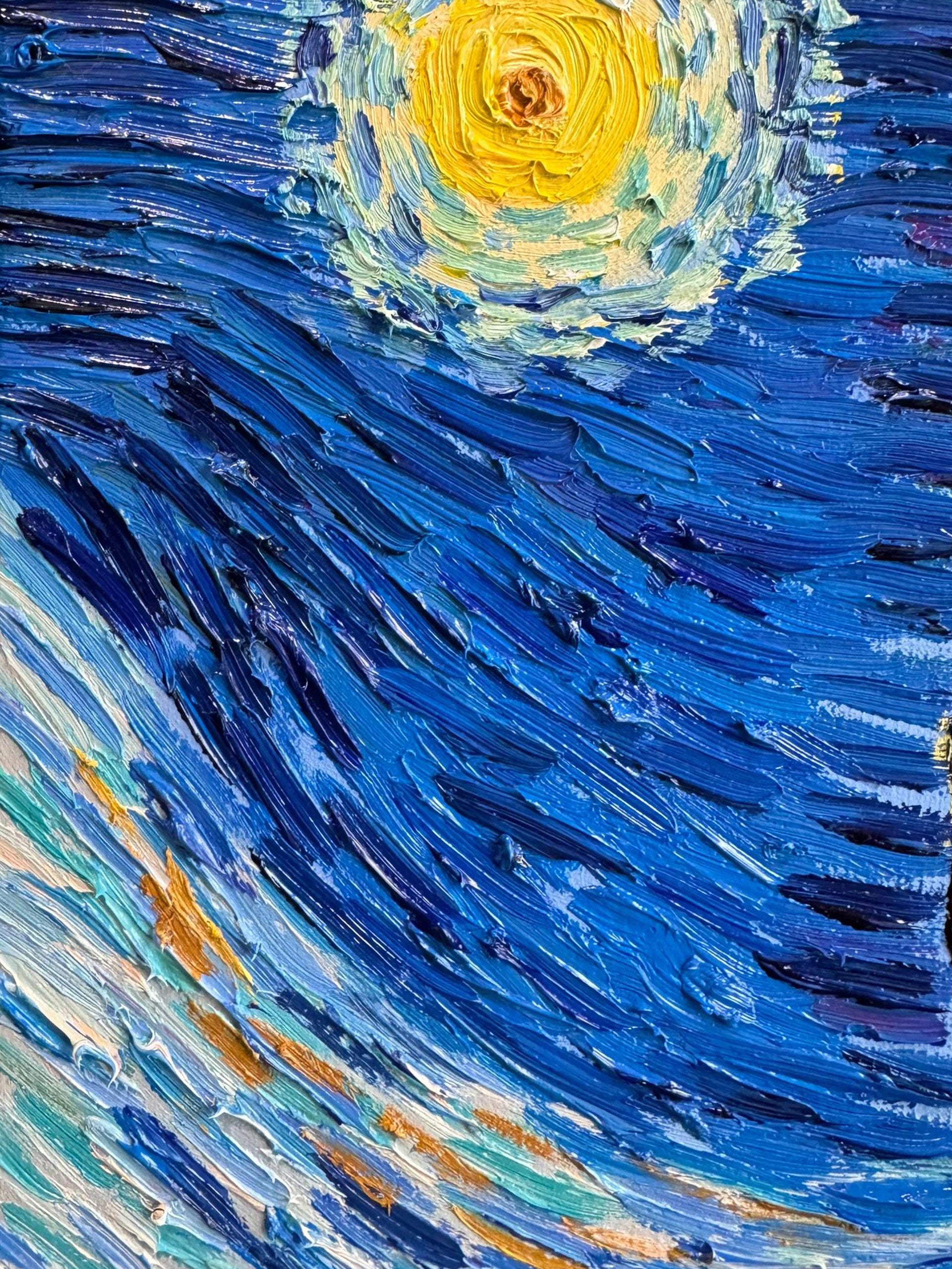 Handmade blush hairpin Van Gogh starry night A bloody twist on Van Gogh main image 4