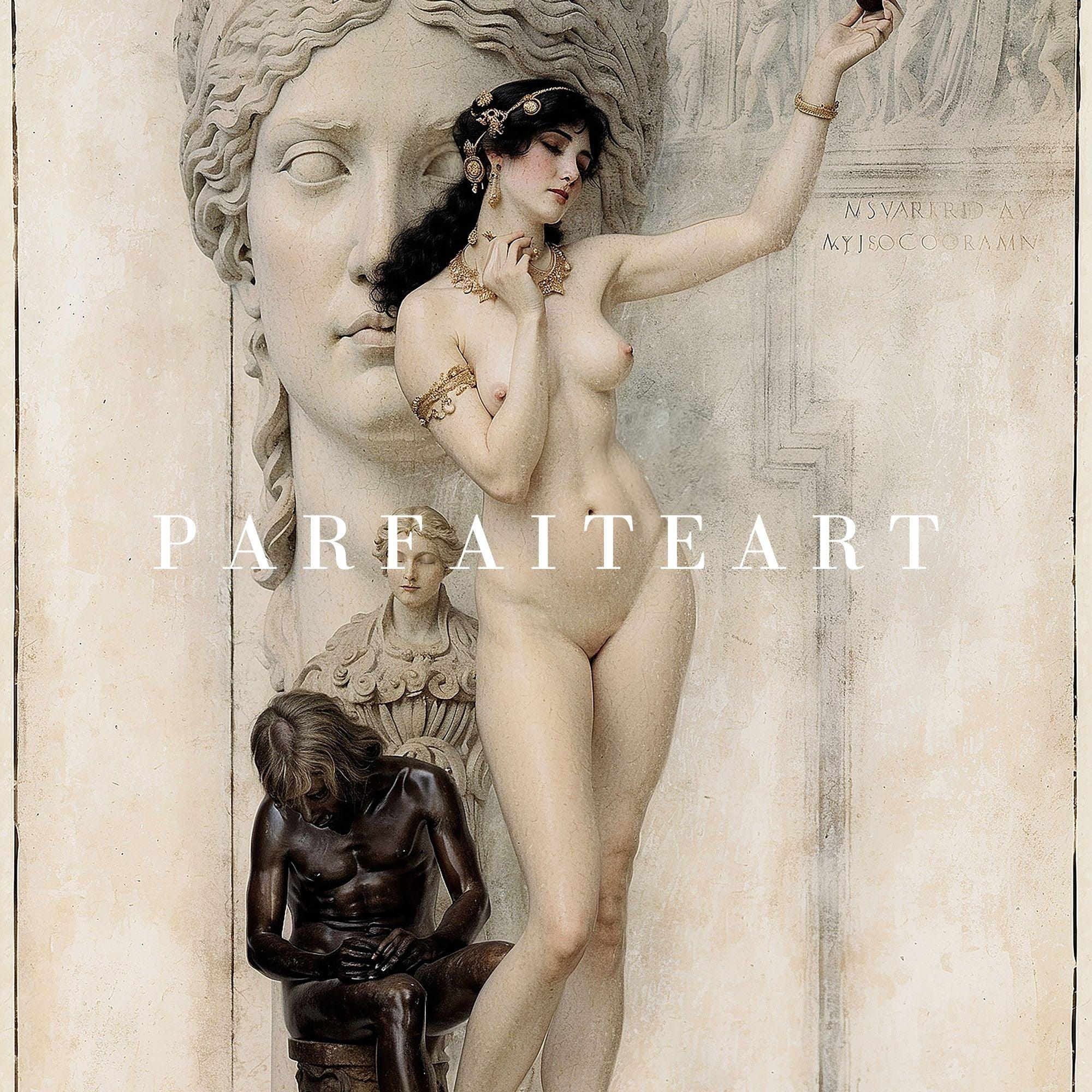 Art Nouveau Portraits, Lady's Nude on Printable Canvas,Giclée Printing #92