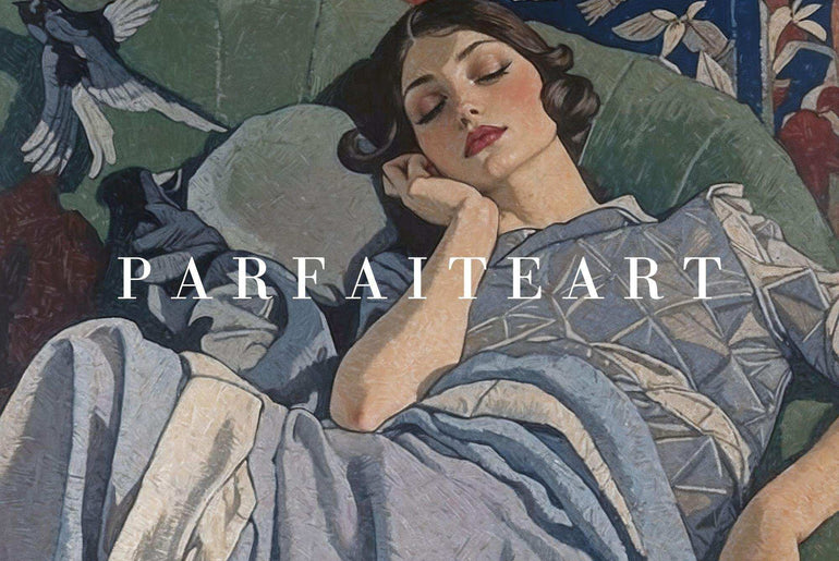 Art Deco Wall Art Print,Sleeping Lady,Canva Prints,Giclée Printing Techniques #104