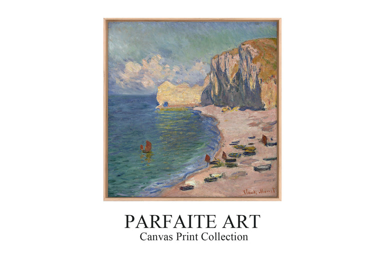 Étretat, The Beach and the Falaise d’Amont (1885) - Claude Monet