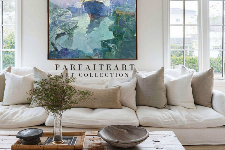 Original Painting,Handmade,Canvas Print,Abstract Art,Landscape,Art Decor For Living Room O17 - ParfaiteArt