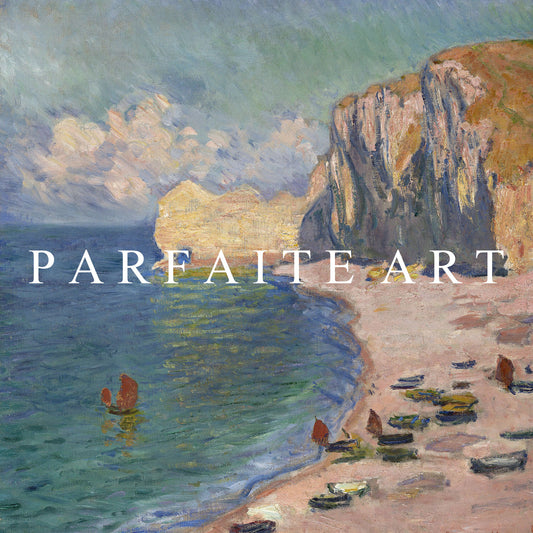 Étretat, The Beach and the Falaise d’Amont (1885) - Claude Monet