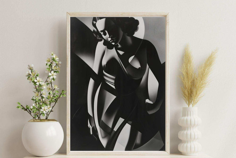 Art Deco,Woman Portrait, Framed Fine Art Paper Prints,Giclée technique #41 - ParfaiteArt