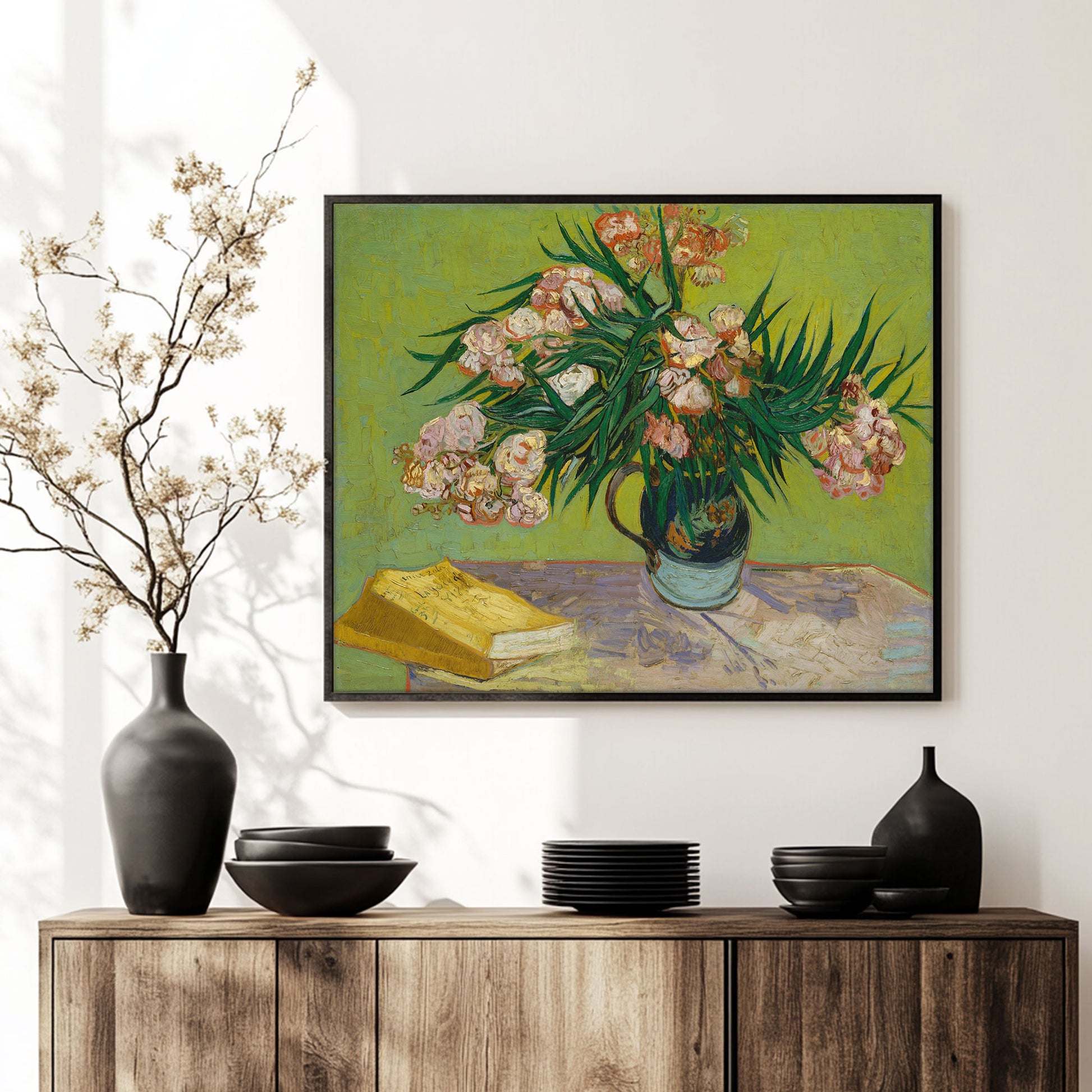 Oleanders (1888) by Vincent van Gogh | Floral Art | Giclee Printed | Museum-Quality Canvas & GCF Framing