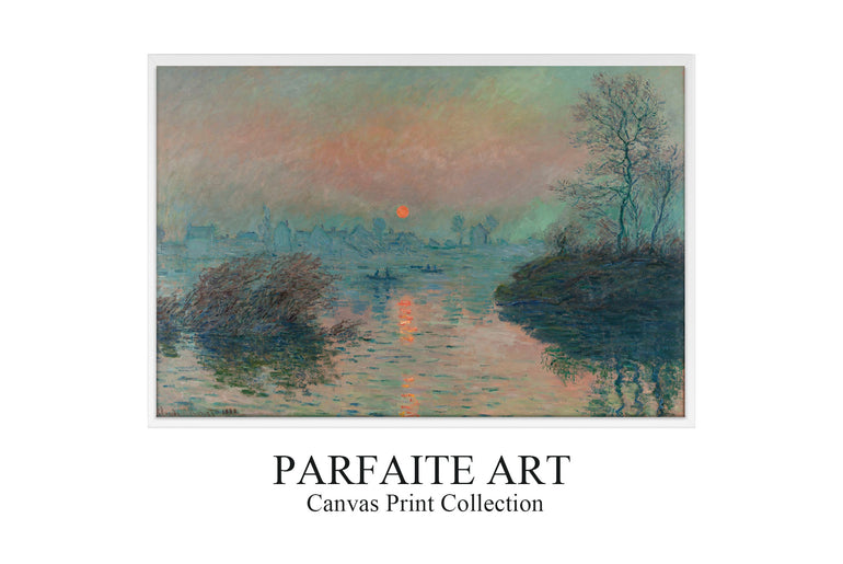 Soleil couchant sur la Seine à Lavacourt, effet d’hiver (1880) - Claude Monet