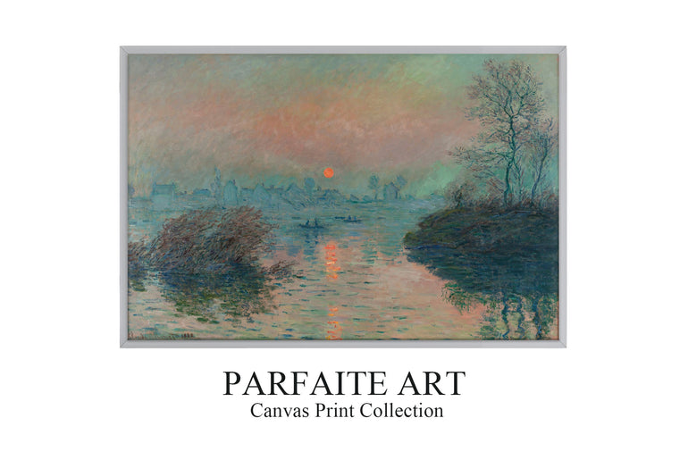 Soleil couchant sur la Seine à Lavacourt, effet d’hiver (1880) - Claude Monet