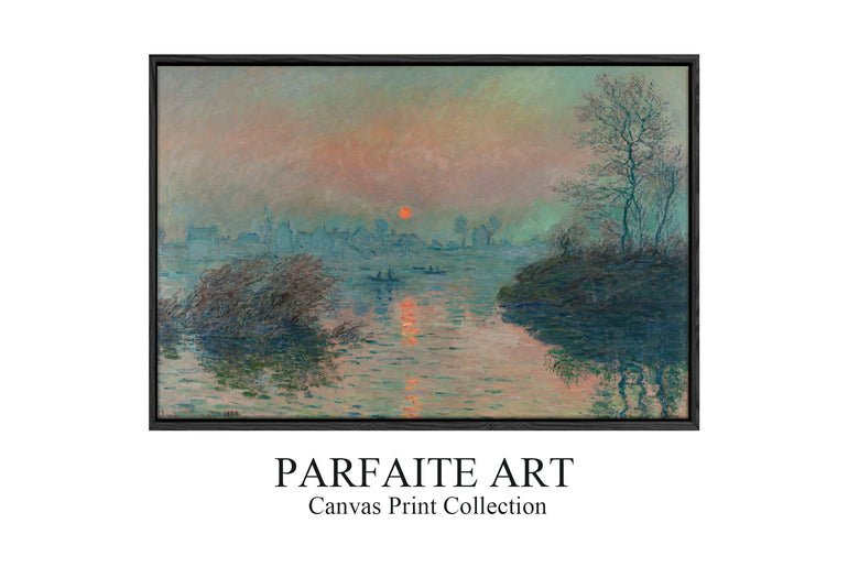 Soleil couchant sur la Seine à Lavacourt, effet d’hiver (1880) - Claude Monet