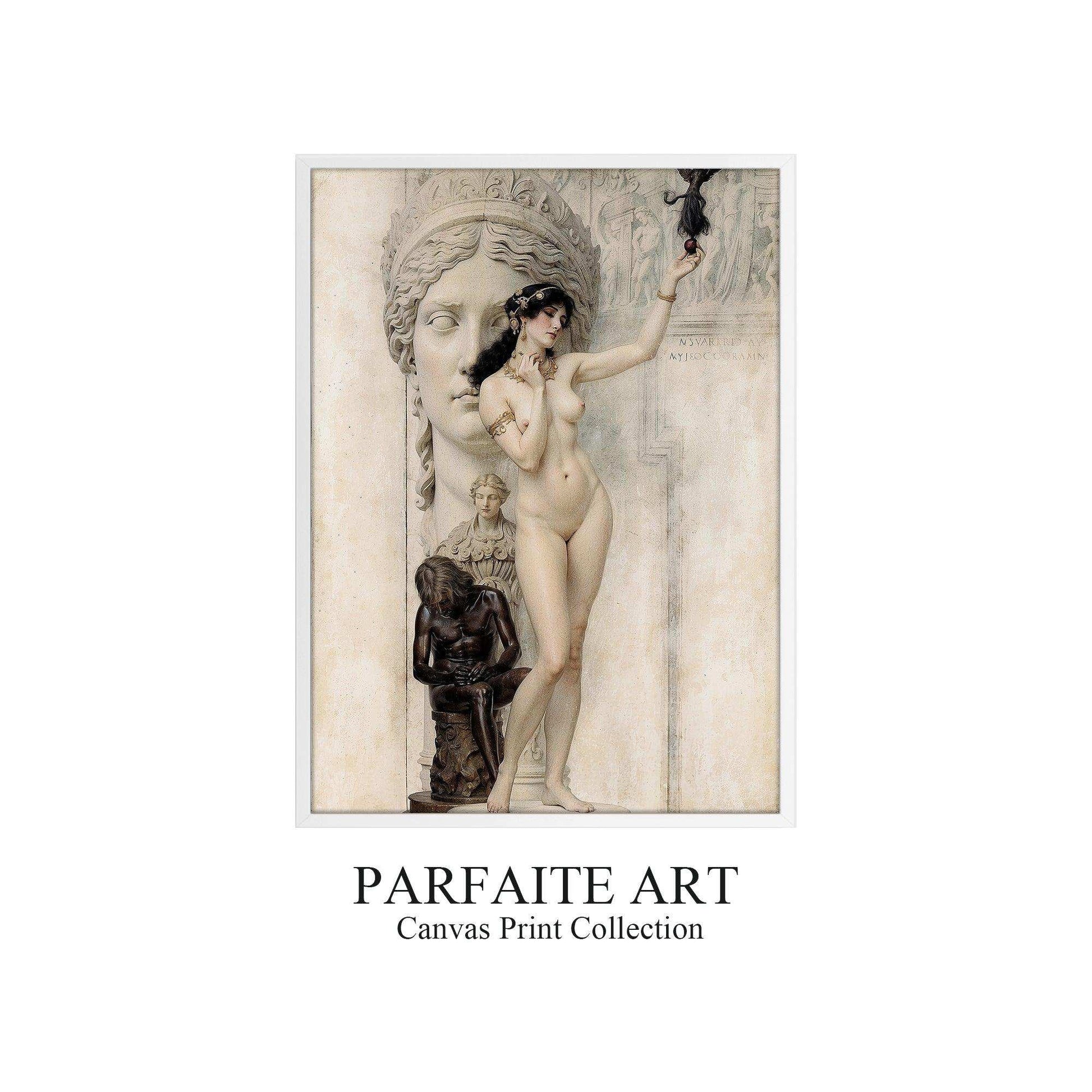 Art Nouveau Portraits, Lady's Nude on Printable Canvas,Giclée Printing #92 White