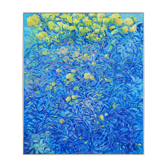 Blossoming Delight in Azure and Gold