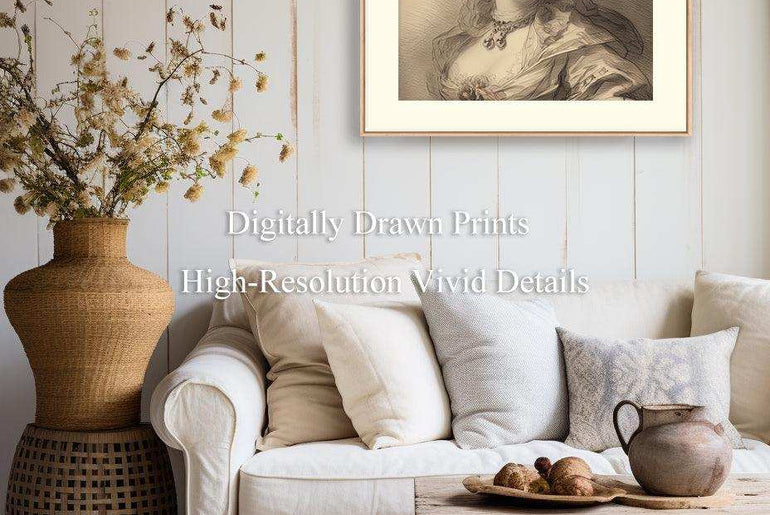 Classical Woman Portrait | Vintage Wall Art | Look ahead with deep emotion |Sketch etching printing |Moody Wall Decor |Home Decor Aesthetics|PRINTABLE Art |Digital Download