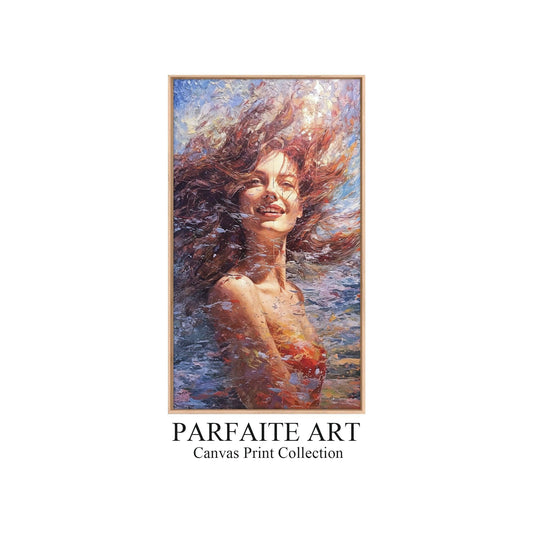 Impressionist Woman - Lively Canvas Art for Sophisticated Interiors，Framed Modern Art Print