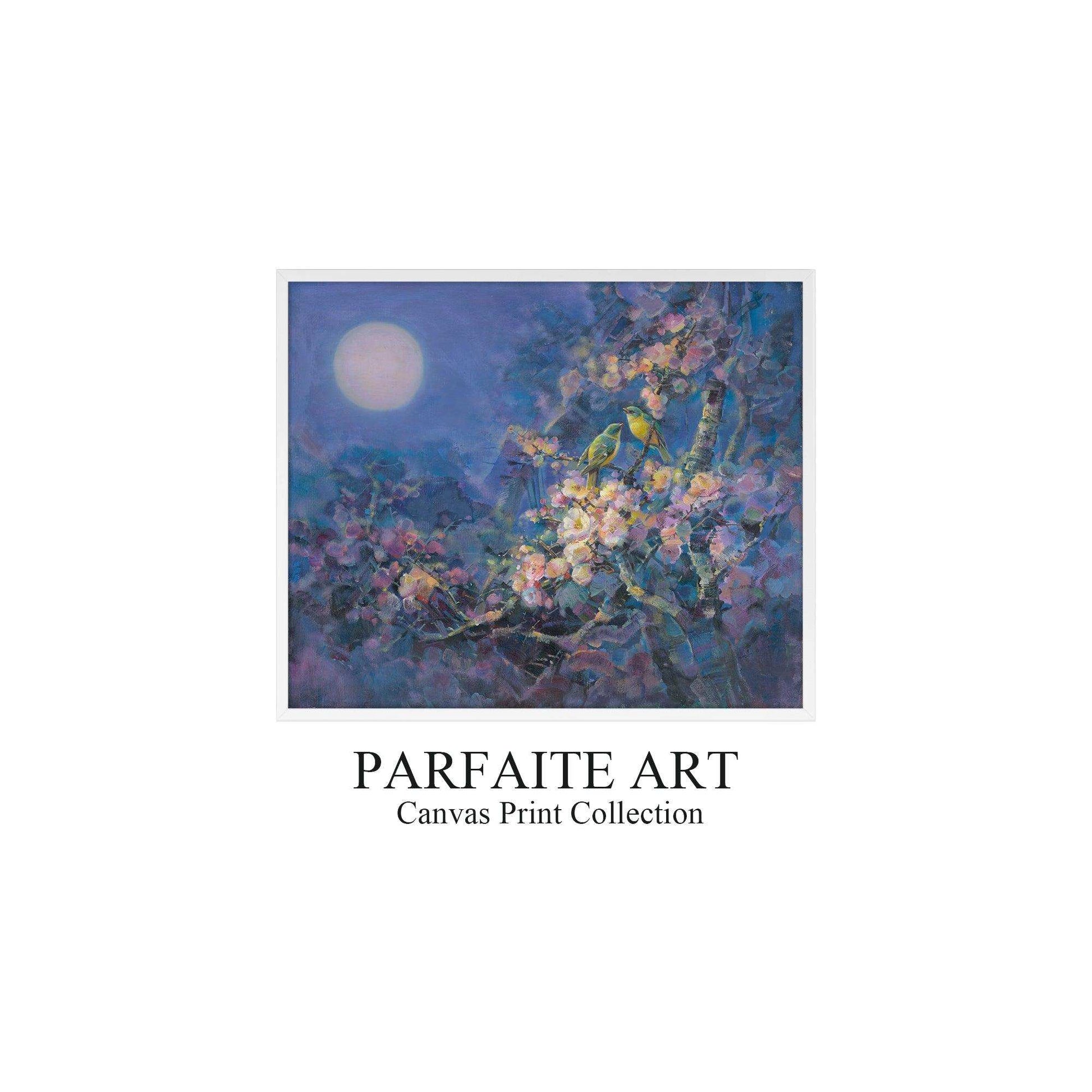 Wall Art, Landscapes Flora Birds,Giclée Printing,Framed Canvas Prints #121 white Frame