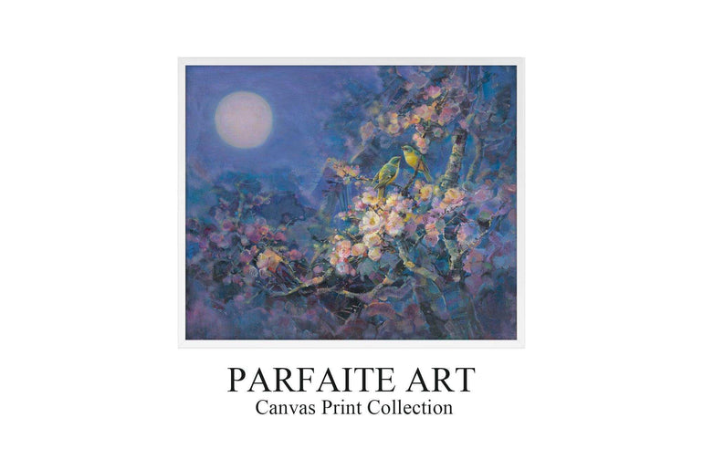 Wall Art, Landscapes Flora Birds,Giclée Printing,Framed Canvas Prints #121 white Frame