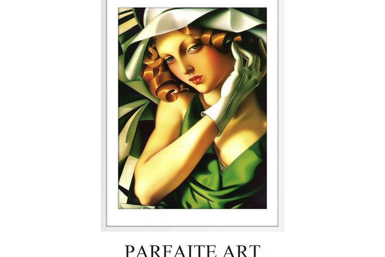 Art Deco,Framed Prints,Woman Portrait,Wall Art,Giclée technique #39 White Framed